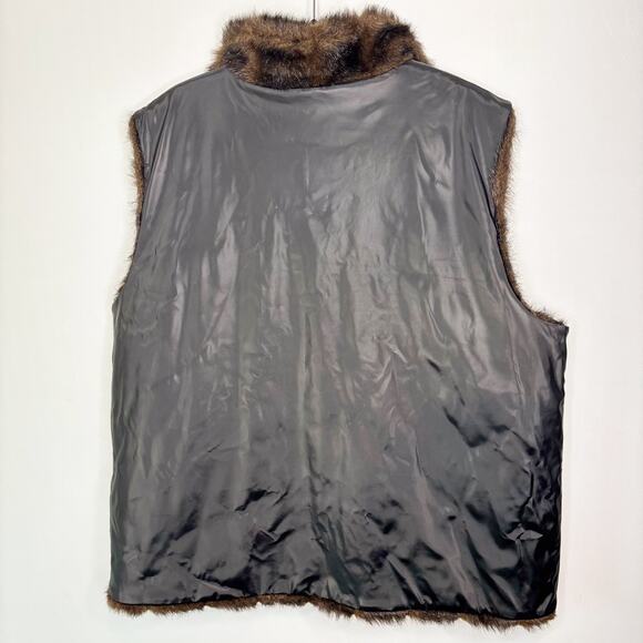Carolina Colours Reversible Faux Fur Full Zip Vest Plus Size 22 Mob Wife Classic - Picture 10 of 14